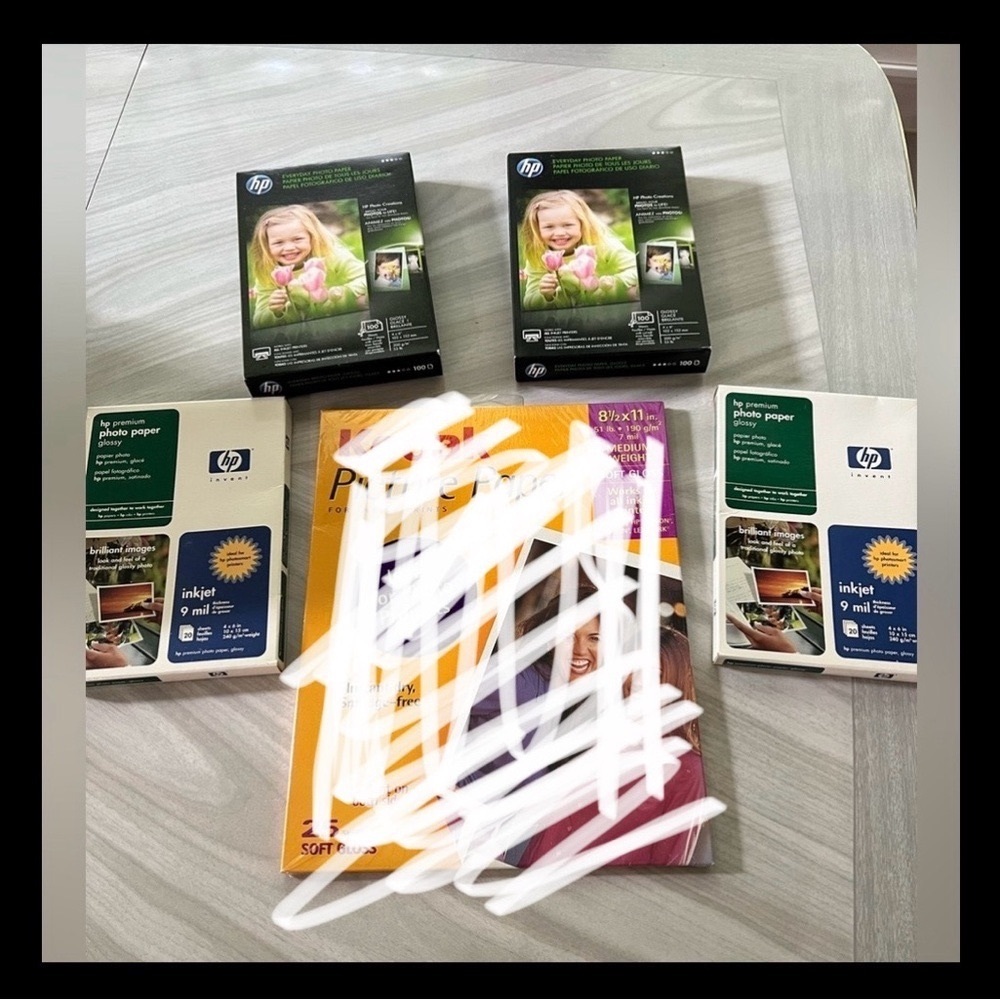 Lot Photo Paper HP Kodak 4x6  Premium Everyday Soft Glossy. NEW.